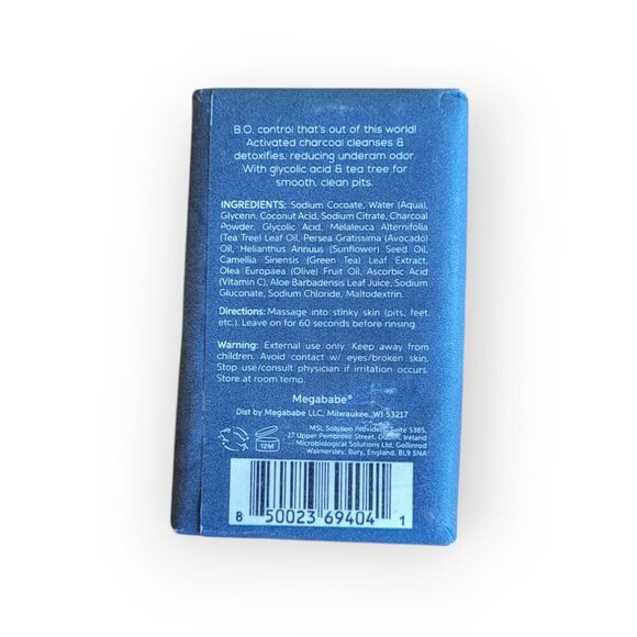 NWT Megababe Spacebar Detoxifying Charcoal Under Arm Cleansing Bar size 99 grams - Picture 9 of 10